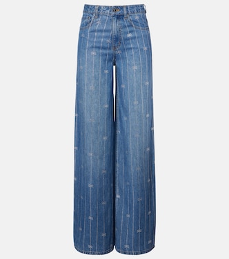 Jeans a gamba larga a righe | Self-Portrait