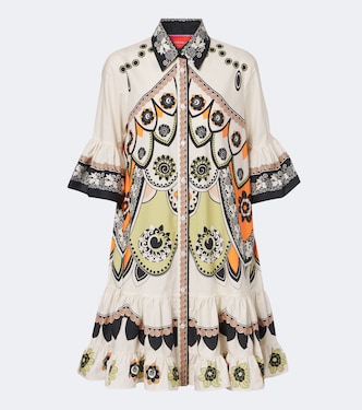 Printed tiered cotton poplin minidress | La DoubleJ