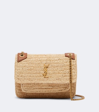 Niki Mini raffia crossbody bag | Saint Laurent
