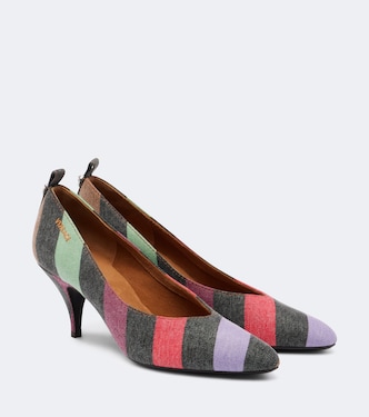 Tina striped denim pumps | Versace
