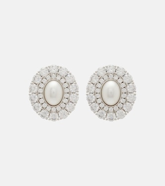 Crystal-embellished faux pearl earrings | Self-Portrait