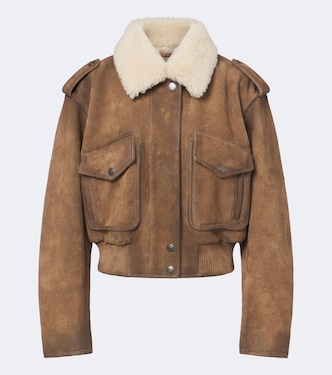 Shearling-trimmed suede blouson jacket | Acne Studios