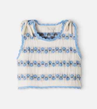 Scilla floral scalloped cotton-blend vest | Bebe Organic