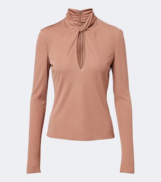  Cutout jersey crêpe top | Valentino