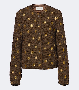 Embellished floral cloqué jacket | Dries Van Noten