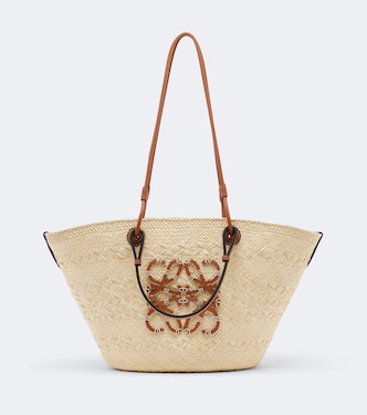 Anagram Medium leather-trimmed basket bag | Loewe
