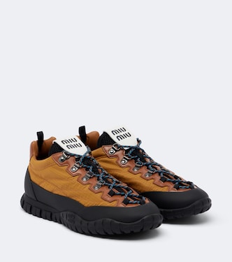 Sneakers mit Leder | Miu Miu