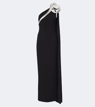 Robe longue asymétrique à appliqués | Roland Mouret