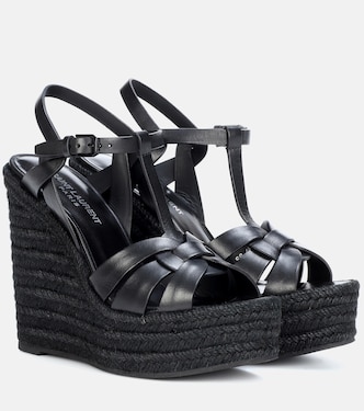 Wedge-Sandalen Tribute 130 aus Leder | Saint Laurent