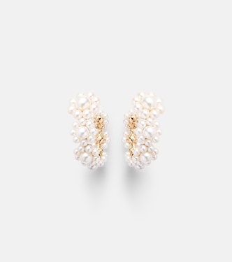 Jardin Boucle 14kt gold earrings with freshwater pearls | Sophie Bille Brahe