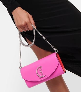 Leather wallet on chain in pink - Christian Louboutin | Mytheresa