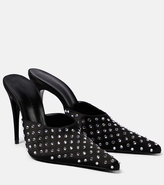 Embellished satin mules | Magda Butrym
