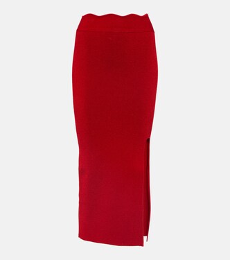 Delia scalloped midi skirt | Galvan