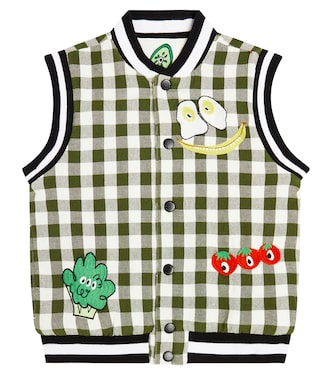 Appliqué checked cotton vest | Stella McCartney Kids