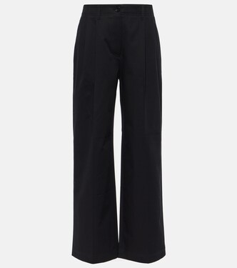 棉质斜纹布阔腿裤 | Toteme