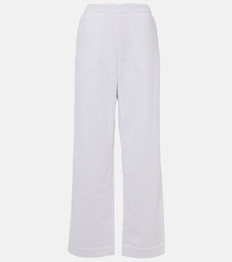 Low-rise cotton terry straight pants | Alaïa