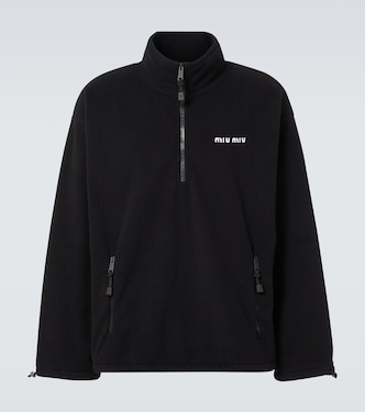 Fleece half-zip sweater | Miu Miu