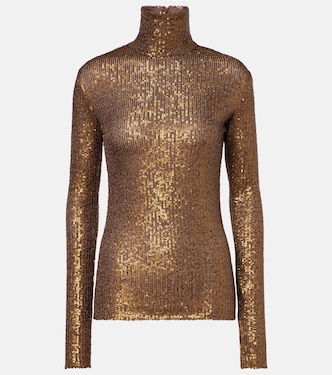 Sequined turtleneck top | Norma Kamali