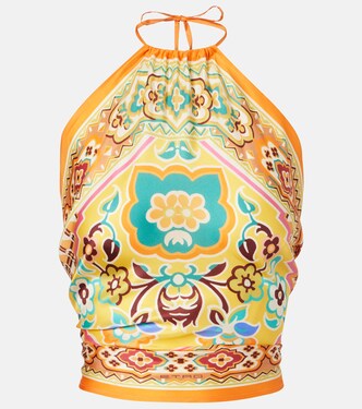Halterneck printed silk top | Etro