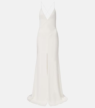 Robe longue en crêpe de satin | Alex Perry