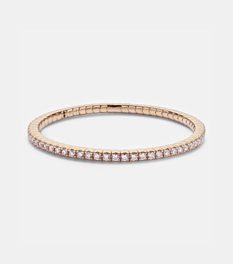Stretchy 18kt rose gold bracelet with diamonds | Bucherer Fine Jewellery