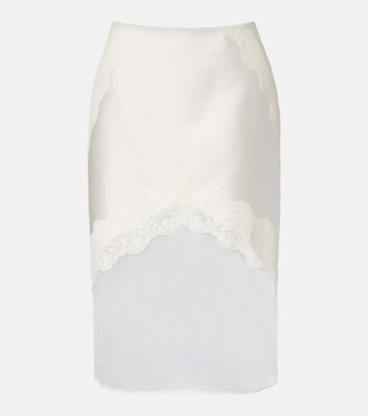Lace-trimmed satin midi skirt | Jil Sander