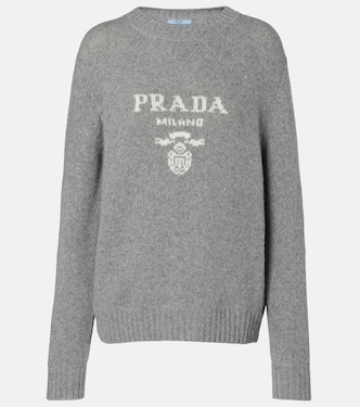 Logo intarsia wool and cashmere sweater | Prada