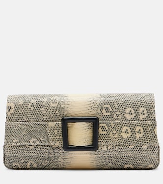 Maygot snake-effect leather clutch | Manolo Blahnik