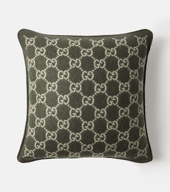 GG wool and cashmere jacquard cushion | Gucci