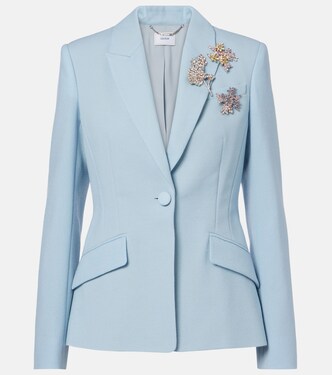 Embellished virgin wool crêpe blazer | Erdem