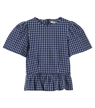Jasmine gingham cotton seersucker top | The New Society