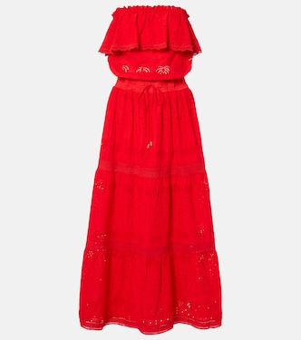 Caroline broderie anglaise cotton midi dress | Melissa Odabash