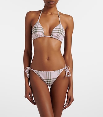 Burberry Check bikini bottoms in pink - Burberry | Mytheresa