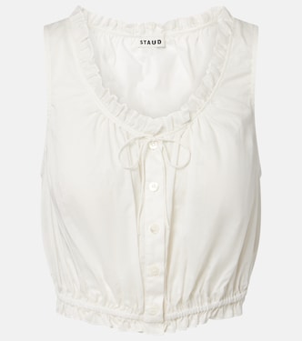 Top Sicilia en coton et dentelle | Staud