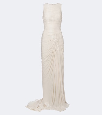 Pleated satin gown | Marmar Halim