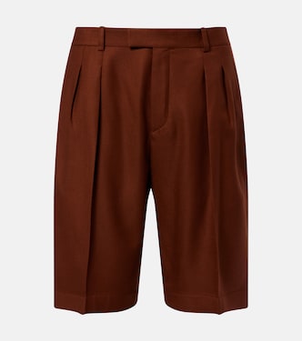 Pleated cashmere Bermuda shorts | Saint Laurent