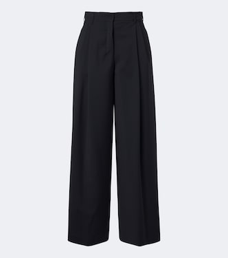 Wide-leg pleated virgin wool pants | 'S Max Mara
