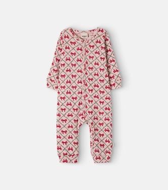 Baby Nikola printed cotton onesie  | Wheat