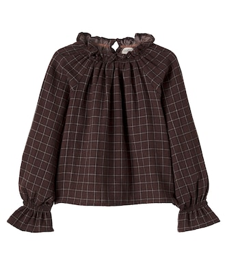 Artis ruffled cotton flannel top | Cozmo