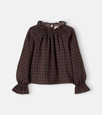 Artis ruffled cotton flannel top | Cozmo