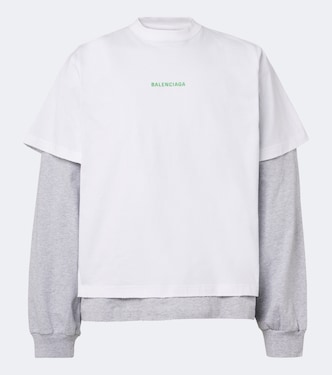 Layered cotton jersey T-shirt | Balenciaga