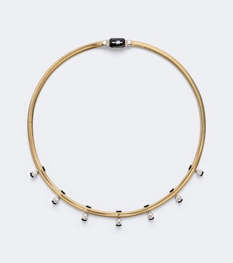 Collana Feelings in oro 18kt e smalto nero con diamanti | Nikos Koulis