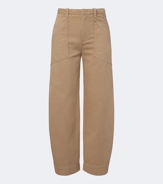Pantalones barrel cropped de sarga de algodón | Vince