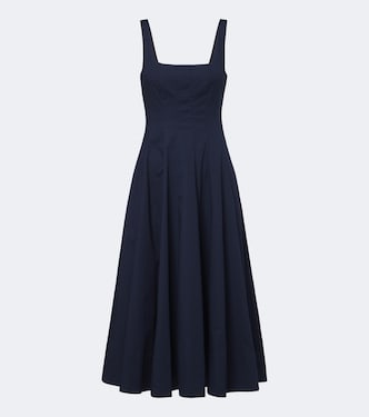 Wells cotton poplin midi dress | Staud
