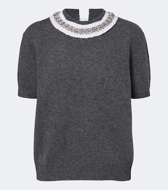 Embellished wool and cashmere sweater | Prada