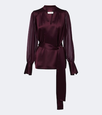 Paula satin and chiffon blouse | Joseph