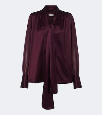 Blouse Paula en satin et chiffon | Joseph