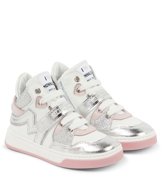 Glittered leather sneakers | Monnalisa