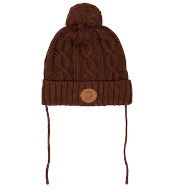 Penguin cable-knit cotton beanie | Mini Rodini