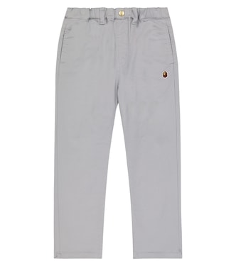 Tuck embroidered twill pants | BAPE Kids